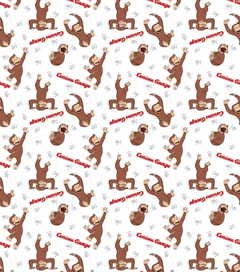 Universal Studios™ Curious George Footprint Cotton Fabric